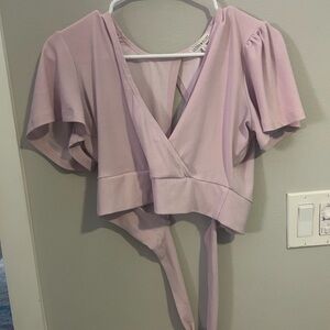 Ultra Flirt Light Purple Wrap Crop Top